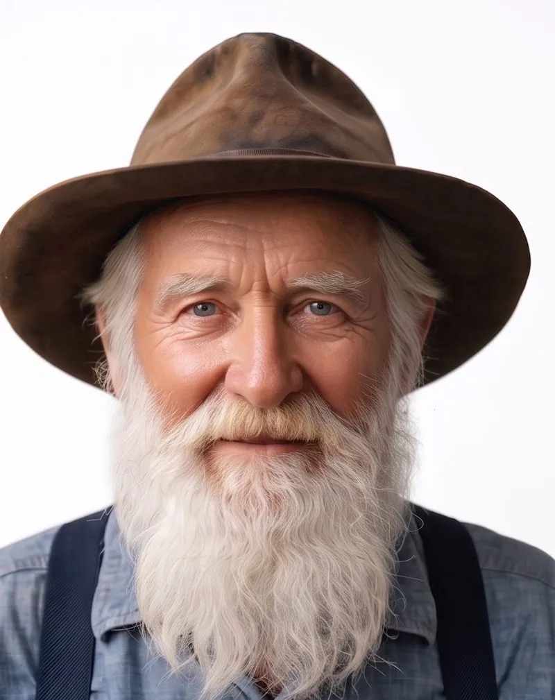 Portrait of Hollis in his brown felt hat